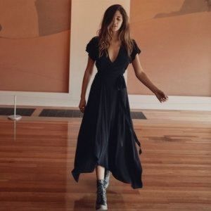 Christy Dawn Autumn Dress in Black Silk - Size Small (Petite)